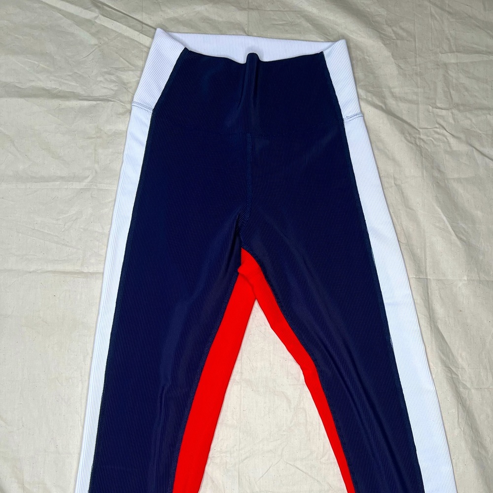 BeachRiot Sport Color Block Leggings, Red White & Blue